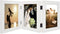 Golden State Art, 5x7 Three Picture Frame Trifold Hinged Photo Frame with 3 Openings, Desk Top Family Picture Collage, with Real Glass (5x7 Triple, White, 1-Pack)