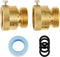SUNGATOR 2-Pack Vacuum Breaker Set, 3/4 Inch Anti-Siphon Hose Bib Valve for Garden Spigot, RV, Solid Brass Anti-Backflow Valve with Tape