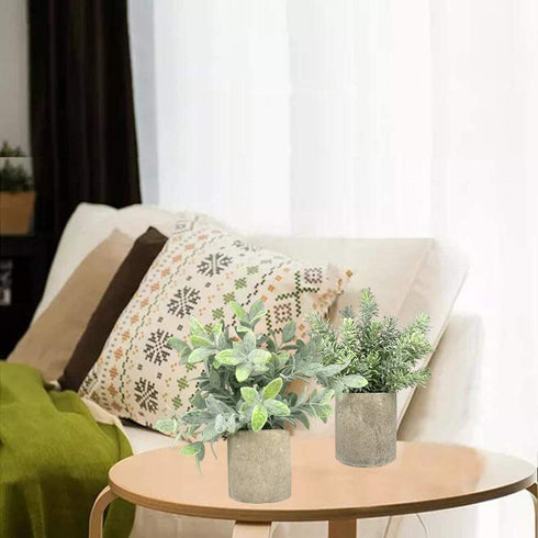 Hasken 3 Pack Mini Potted Artificial Potted Plants Mini Fake Eucalyptus Greenery in Pots for Home Decor Office Desk Shower Room Decoration