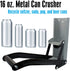 Ansoon Metals Can Crusher 16 oz/ 12 oz Compactor, Heavy-Duty Wall Mounted Bottle Can Opener Smasher for Seltzer, Soda, Beer Cans and Bottles Eco-Friendly Recycling Tool (Silver)