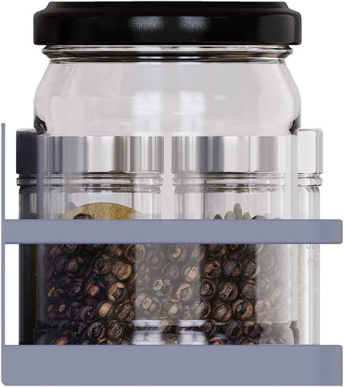 Magnetic Spice Rack Organizer Single Tier Refrigerator Spice Storage Shelf, Easy to Install The Side of The Refrigerator Can Hold spices (Gray 2)