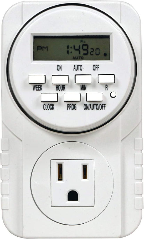Titan Controls Apollo 7 - Single Outlet 24-Hour Digital Timer, Timing Solution for Hydroponics, 120 Volt