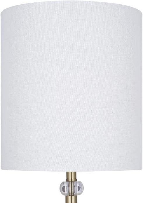 Amazon Brand Ravenna Home Contemporary Metal Table Lamp with Acrylic Accents, LED Bulb Included, 19.5"H, Antique Brass