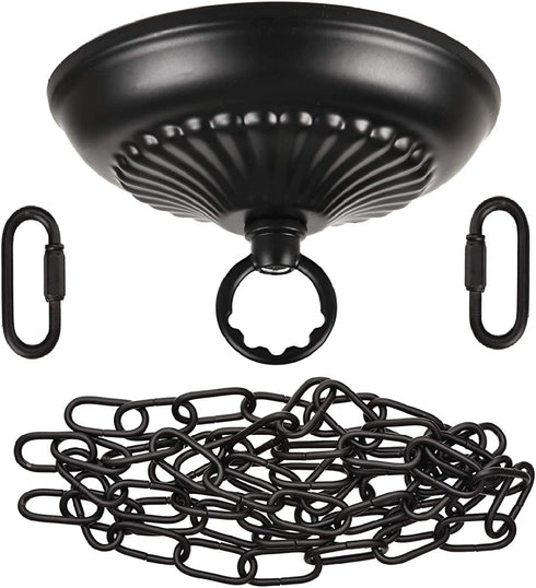 Sangle Soppfy Vingage Canopy Kit and Pendant Light Fixture Chain for Chandelier or Swag Light Fixtures ,Maximum Weight of 50 Pounds , 6 feet ,Heavy Duty,5 Inches Diameter, Black