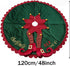 Christmas Tree Skirt 48 Inch,Large Embroidered Elf Padding Tree Collar with Striped Legs and Ripple Trim Border,Xmas Elf Themed Decoration,Christmas Tree Mat, Holiday Party Christmas Tree Decorations