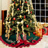 Christmas Tree Skirt 48 Inch,Large Embroidered Elf Padding Tree Collar with Striped Legs and Ripple Trim Border,Xmas Elf Themed Decoration,Christmas Tree Mat, Holiday Party Christmas Tree Decorations