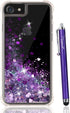 Designed for iPhone SE 2020 Case,iPhone 6S/6 Case,iPhone 7/8 Case Glitter for Women Girls, 2020 Cute Fashion Liquid Bling Shiny Sparkle Luxury Soft Clear TPU Bumper Shockproof Cover (Purple)