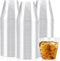 Clear Plastic Cups Clear Disposable Cups 9 Oz 100 Pack Plastic Cups Recyclable Wine Glasses for Parties Elegant Plastic Party Cups Wedding Decorations