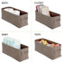 mDesign Soft Cotton Fabric Bathroom Storage with Attached Handles - Organizer for Towels, Toilet Paper Rolls - for Back of Toilet, Cabinets, and Vanities, 2 Pack - Espresso Brown