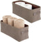 mDesign Soft Cotton Fabric Bathroom Storage with Attached Handles - Organizer for Towels, Toilet Paper Rolls - for Back of Toilet, Cabinets, and Vanities, 2 Pack - Espresso Brown