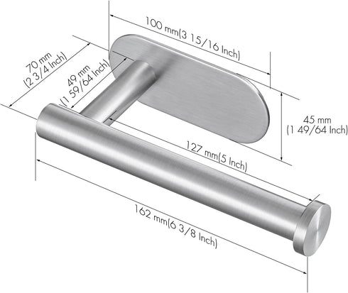 KES Self Adhesive Toilet Paper Holder Stick On Toilet Paper Roll Holder RUSTPROOF Stainless Steel Brushed Finish 2 PCS, A7170-2-P2