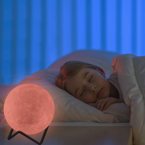 3.15" Moon Lamp for Kids, Nursery Night Light with Metal Stand, Valentine's Day Gift, Timer Remote Control, 16 Colors 5 Brightness.