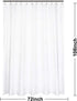 N&Y HOME Extra Long Shower Curtain or Liner 72" W x 108" H - Hotel Quality, Washable Fabric, White Bathroom Curtains with Grommets, 72x108