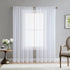 HLC.ME White Sheer Voile Window Treatment Rod Pocket Curtain Panels for Kitchen, Bedroom and Living Room (54 x 95 inches Long, Set of 2)