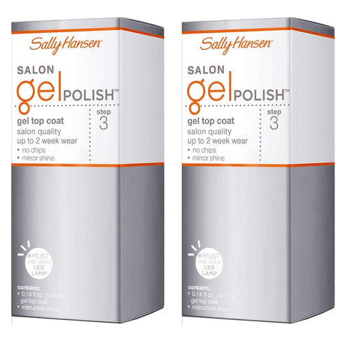 Sally Hansen Salon Gel Polish Nail Top Coat, 0.14 Fl Oz, Pack of 2