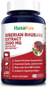 Siberian Rhubarb 10:1 Extract 2500mg - 200 Veggie Capsules (Vegetarian, Non-GMO & Gluten-Free)