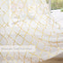 Kotile White Sheer Window Curtains Set of 2 Panels - Gold Moroccan Tile Lattice Pattern Drapes for Living Room, 52 x 95 Inch
