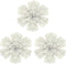 Metal Flower Wall Art Home Decor for Indoor Outdoor (White-3pcs)