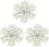 Metal Flower Wall Art Home Decor for Indoor Outdoor (White-3pcs)