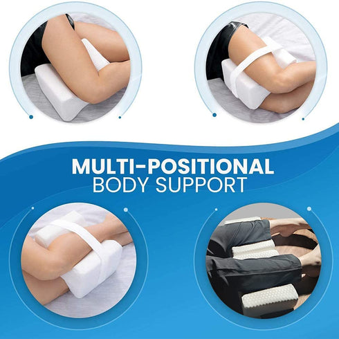 Adjustable Leg & Knee Memory Foam Pillow with Layered Design for Orthopedic ,Sciatica, Back Pain, Spine Pain, Leg Pain, Hip Joint Pain Relief, Knee Pillow with Washable & Breathable Cover