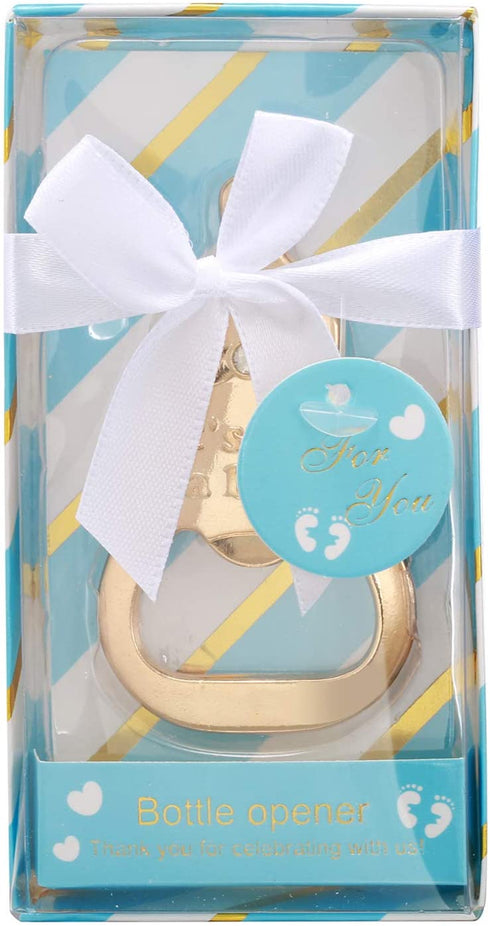 12 Pack Baby Shower Party Favors Botttle Opener for Guest,Baby Shower Souvenir Baby Shower Favors for Boy Bottle Opener for Birthday Keepsake Creative Party Decoration (Blue, 12)