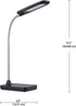 Globe Electric 12792 LED Integrated Black Desk Lamp, Chrome Gooseneck