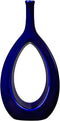 Samawi Blue Ceramic Vase/12 inch/Flowers Home Decor Decorative Blue Vase Modern/Geometric Vase/Peephole Vase for Living Room/Bedroom/Dining Table