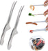 (Set of 2) Made in Korea, Self-Standing Tongs for Korean & Japanese BBQ, Veggies and Seafood, Tweezers & Pincette, Clean & Convenient Use, Premium Stainless Steel, Non-Slip Serrated Tips