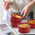 FE Ramekins, Lace Emboss Ramekin 8 oz Oven Safe, Creme Brulee Set of 6, Ceramic Souffle Dish for Baking Dessert and Cake (Apple Red)