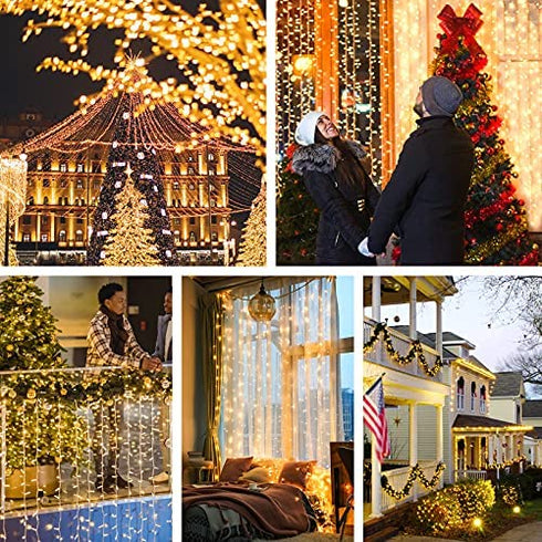 36ft 100 LED Battery Operated String Lights with Auto-Timer for Outdoor Garden Patio Lawn Party (IP65 Waterproof, 8 Modes, 120 Hours of Lighting, Warm White)