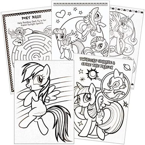 My Little Pony Coloring Book with Take-N-Play Set - 96-page Coloring Book, My Little Pony Stickers, and Markers
