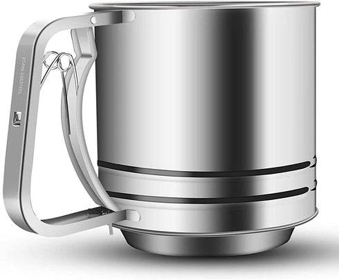 NPYPQ 5-Cup Stainless Steel Flour Sifter for Baking