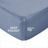 SLEEP ZONE Bed Sheet Set Ultra Soft Breathable Double Brushed Microfiber Sheets with 16 inch Deep Pocket Wrinkle Free Fade Resistant Easy Care Bedding Set 4 Pack (Flint Blue, Queen)