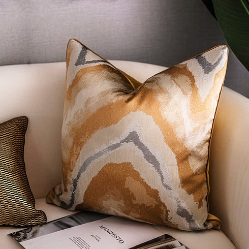 Oversized Gold Pillow Covers 22X22,Soft Decorative Roya Cushion Covers,Luxury Pillowcases for Living Room Couch/Bed/Sofa Coach Accents/Home Decor , 22 x 22 (Gray Silver/Gold)