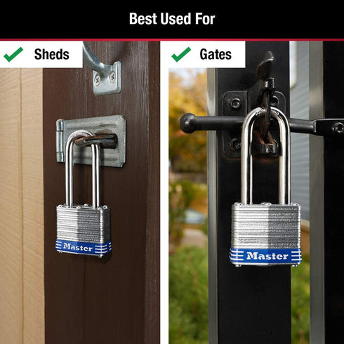 Master Lock 3DLH Outdoor Padlock with Key, 1 Pack