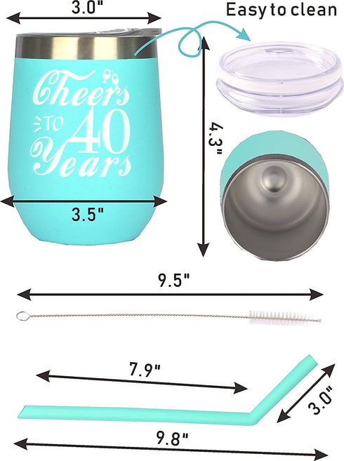 40th Birthday, 40th Birthday Gifts for Women, 40th Birthday Tumbler, 40th Birthday Decorations for Women, Gifts for 40 Year Old Woman, Turning 40 Year Old Birthday Gifts Ideas for Women