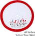 GMOEGEFT Christmas Tree Skirt 48 Inches Gnomes Tomte Applique White Velvet with Red Home Indoor Decorations for Xmas Holiday (48 inch)