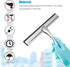 10 Shower Squeegee, Premium Stainless Steel Shower Squeegee for Glass Doors, Bathroom, Window and Car Glass, All-Purpose Bathroom Squeegee for Shower Glass Door with Suction Cup Hook & Rubber Blade