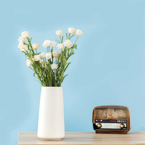 Ceramic Vase - Flower Vase Minimalism Style for Modern Table Shelf Home Decor, Fit for Fireplace Bedroom Kitchen Living Room Centerpieces Office Desk (Solid White, Big)