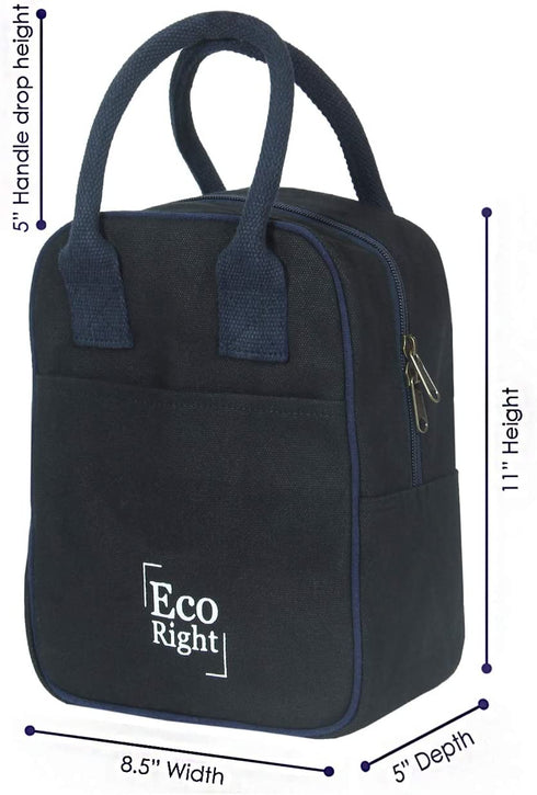 Insulated Lunch Bag for Men, Canvas Lunch Box for Women & Kids