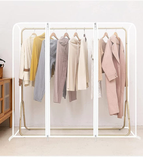 TzBBL Garment Rack Cover 5 Ft with Strong Zipper Protective Rail Cover 47" X 20" X 59" (120 X 50 X 150 cm)-Only Cover