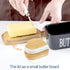 Hasense Porcelain Butter Dish with Bamboo Lid - Covered Butter Keeper with Butter Knife for Countertop, Airtight Butter Container with Cover for East West Coast Butter, Black