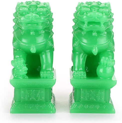 MDLUU Pair of Fu Foo Dogs, Guardian Lions, Feng Shui Lion Statues for Cash Register, Office Desk, House Warming, Store Opening Gift
