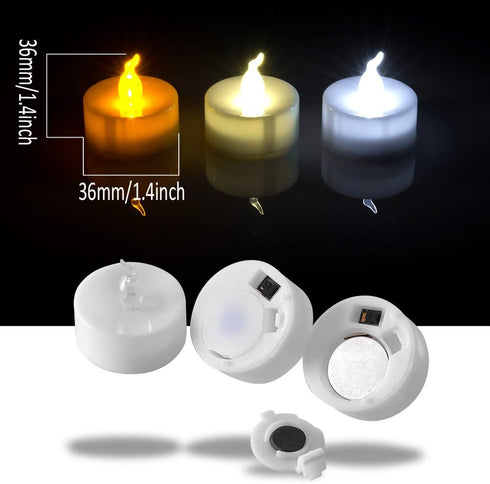 AGPTEK Timer Flickering Tea Lights 24 Pack Flickering LED Candles with Timer Battery Operated Flameless Tealight Candles for Wedding Holiday Party Home Decoration Warm White