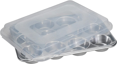 Nordic Ware Naturals 12 Cavity Muffin Pan with High-Domed Lid