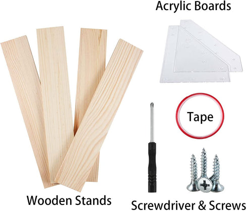 NC Display Shelf Stand 45 Steps, Clear Acrylic Riser Shelves Wood Acrylic Storage for Figure Collection Cupcake Desserts Holder Cosmetics Perfume Jewelry Organizer Rack (4Steps), Beige-04-small