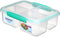 Sistema 1007708 To Go Quad Split Food Storage Container, Clear with Coloured Clips, 1.7 L