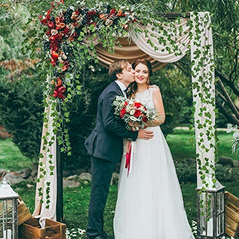HATOKU 18 Pack 126 Feet Fake Vines with Fake Leaves for Bedroom Fake Leaves Artificial Ivy Garland Fake Ivy Vines Greenery Hanging Vines for Room Wedding Wall Indoor Outdoor Decoration
