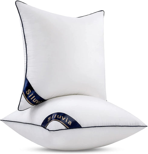 Siluvia 18"x18" Pillow Inserts Set of 2 Decorative 18 Pillow Inserts-Square Interior Sofa Throw Pillow Inserts with 100% Cotton Cover Couch Pillow (2, 18"x18" ,2Pack)