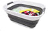 SAMMART 17.5L (4.6 Gallon) Small Collapsible/Foldable/Pop Up/Portable Washing Tub, Water Capacity 13.5L/3.5 Gallon (1, White/Grey)